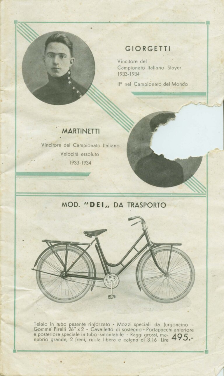 Umberto Dei 1934 Catalog — From the Marca Oro to the Milano-Sanremo and Extra Pista, with the Motobici and the Dei Riders of 1933 — page 16 of 16