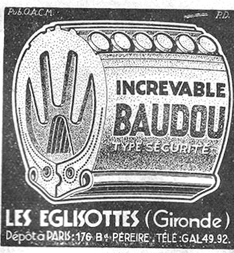 Baudou 1938 Advertisement — The Increvable, Type Sécurité — page 1 of 1