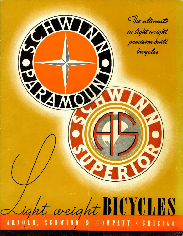 Schwinn 1938 Paramount and Superior Catalog — Racing and Sports Touring Bicycles and the Lightweight Parts — page 1 of 20