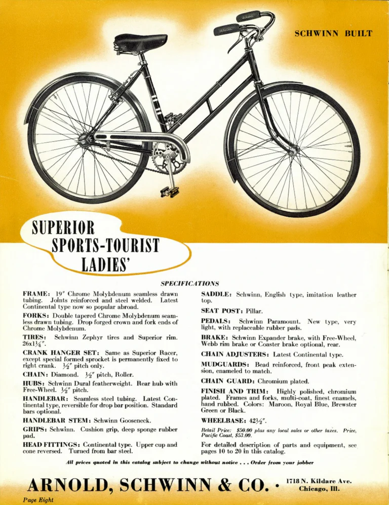 Schwinn 1938 Paramount and Superior Catalog — Racing and Sports Touring Bicycles and the Lightweight Parts — page 8 of 20