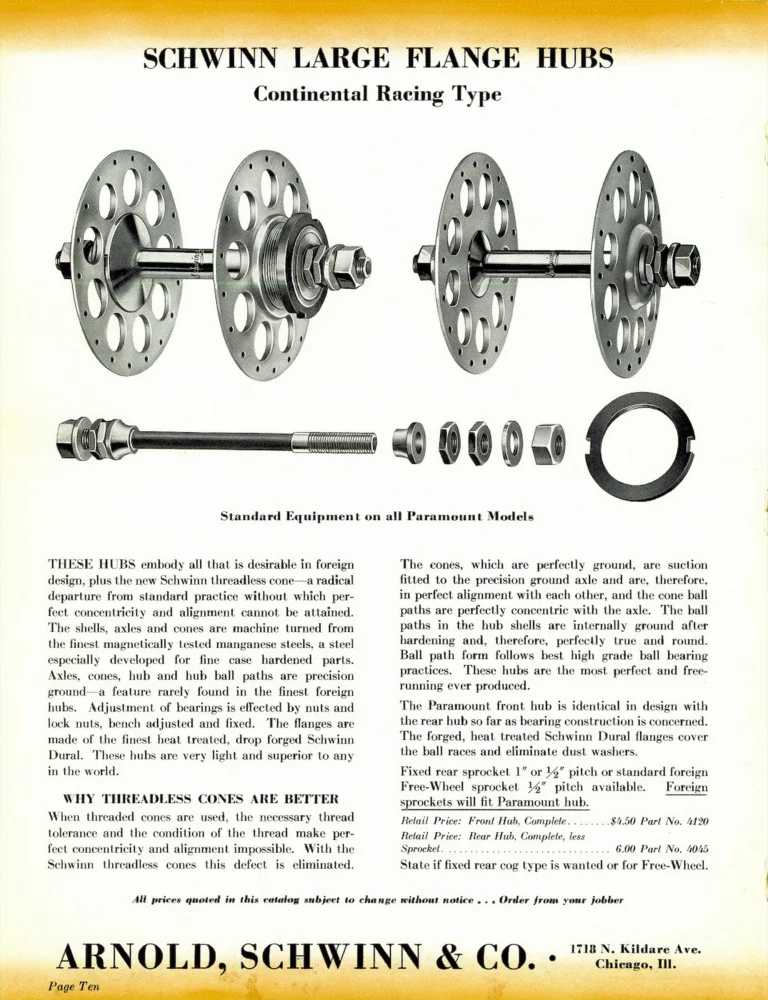 Schwinn 1938 Paramount and Superior Catalog — Racing and Sports Touring Bicycles and the Lightweight Parts — page 10 of 20