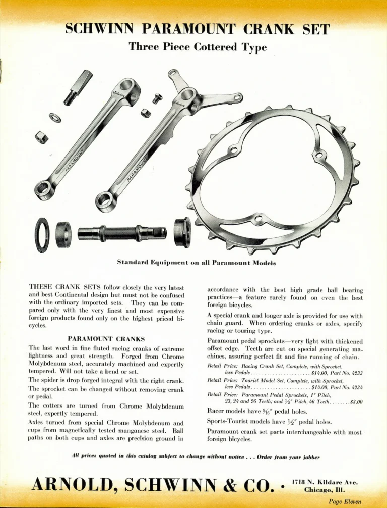 Schwinn 1938 Paramount and Superior Catalog — Racing and Sports Touring Bicycles and the Lightweight Parts — page 11 of 20