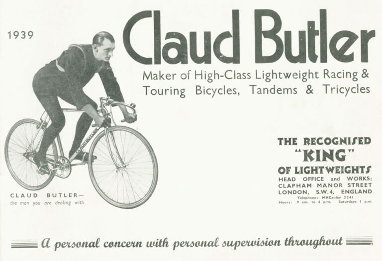 Claud Butler 1939 Catalog — Lightweight Bicycles, Tandems and Tricycles, with the 1938 Wembley Six-Day Winners — page 1 of 32