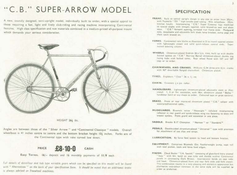 Claud Butler 1939 Catalog — Lightweight Bicycles, Tandems and Tricycles, with the 1938 Wembley Six-Day Winners — page 6 of 32
