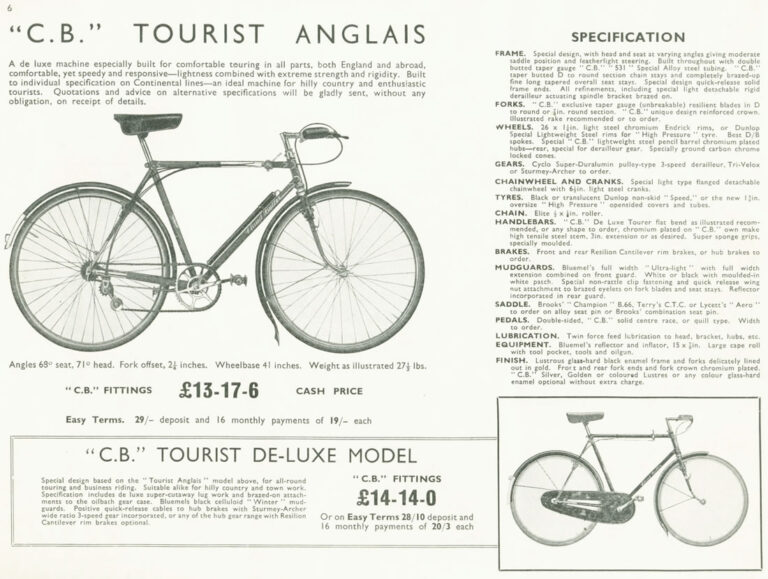 Claud Butler 1939 Catalog — Lightweight Bicycles, Tandems and Tricycles, with the 1938 Wembley Six-Day Winners — page 9 of 32