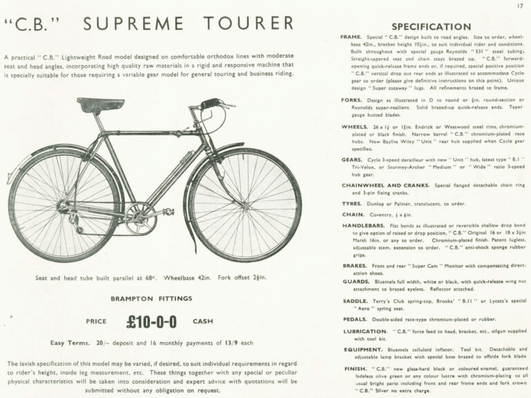 Claud Butler 1939 Catalog — Lightweight Bicycles, Tandems and Tricycles, with the 1938 Wembley Six-Day Winners — page 20 of 32