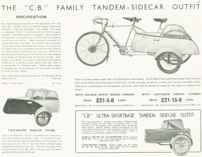 Claud Butler 1939 Catalog — Lightweight Bicycles, Tandems and Tricycles, with the 1938 Wembley Six-Day Winners — page 30 of 32
