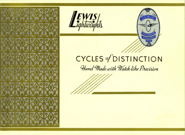 Lewis 1939 Catalog — Lewis Lightweights, Cycles of Distinction: Sportsman, Super Club and Club Racer Models — page 1 of 17