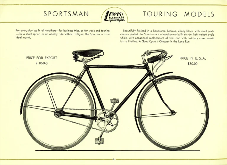 Lewis 1939 Catalog — Lewis Lightweights, Cycles of Distinction: Sportsman, Super Club and Club Racer Models — page 6 of 17