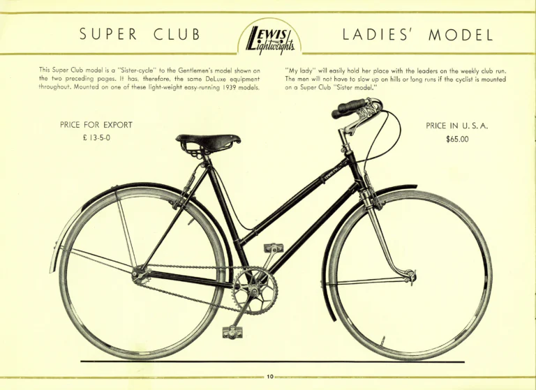 Lewis 1939 Catalog — Lewis Lightweights, Cycles of Distinction: Sportsman, Super Club and Club Racer Models — page 10 of 17