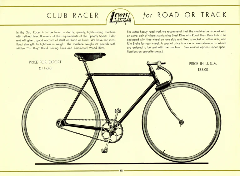Lewis 1939 Catalog — Lewis Lightweights, Cycles of Distinction: Sportsman, Super Club and Club Racer Models — page 12 of 17