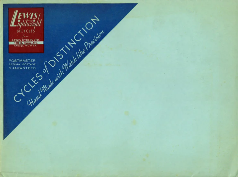 Lewis 1939 Catalog — Lewis Lightweights, Cycles of Distinction: Sportsman, Super Club and Club Racer Models — page 17 of 17