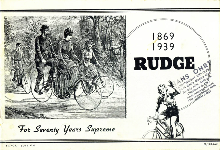 Rudge 1939 Catalog — For Seventy Years Supreme: The True-Poise Range, Export Edition — page 1 of 44