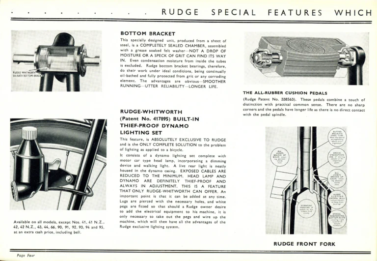 Rudge 1939 Catalog — For Seventy Years Supreme: The True-Poise Range, Export Edition — page 6 of 44