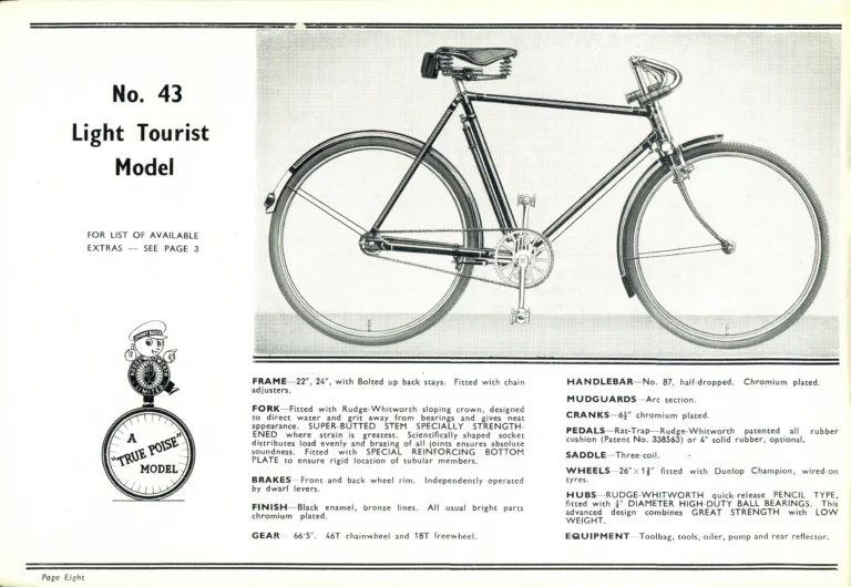 Rudge 1939 Catalog — For Seventy Years Supreme: The True-Poise Range, Export Edition — page 10 of 44