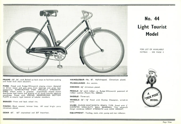 Rudge 1939 Catalog — For Seventy Years Supreme: The True-Poise Range, Export Edition — page 11 of 44