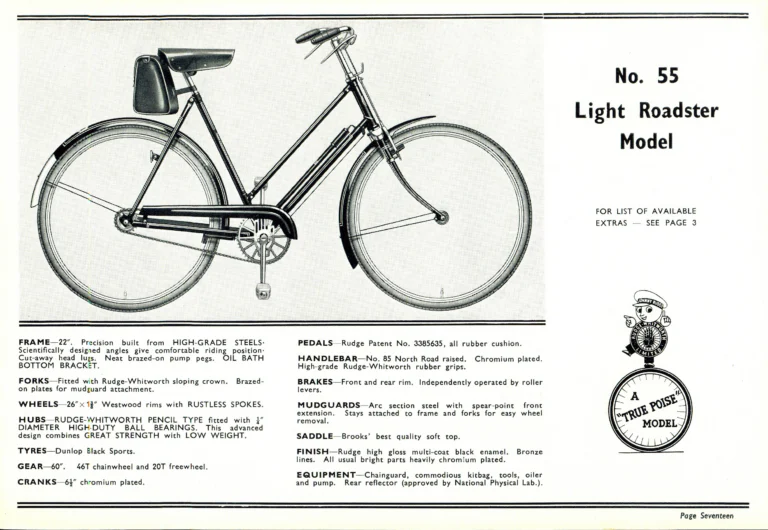 Rudge 1939 Catalog — For Seventy Years Supreme: The True-Poise Range, Export Edition — page 19 of 44