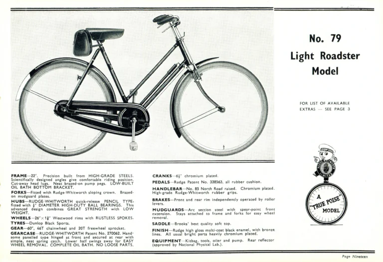 Rudge 1939 Catalog — For Seventy Years Supreme: The True-Poise Range, Export Edition — page 21 of 44