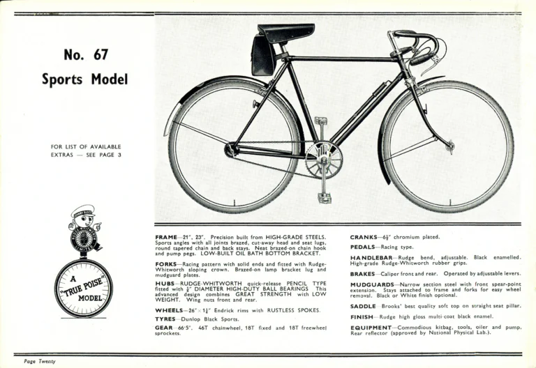 Rudge 1939 Catalog — For Seventy Years Supreme: The True-Poise Range, Export Edition — page 22 of 44