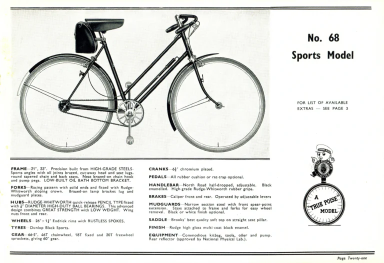 Rudge 1939 Catalog — For Seventy Years Supreme: The True-Poise Range, Export Edition — page 23 of 44