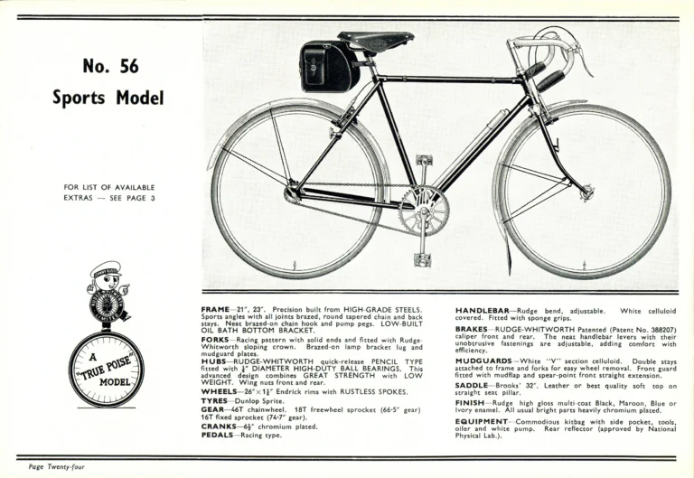 Rudge 1939 Catalog — For Seventy Years Supreme: The True-Poise Range, Export Edition — page 26 of 44