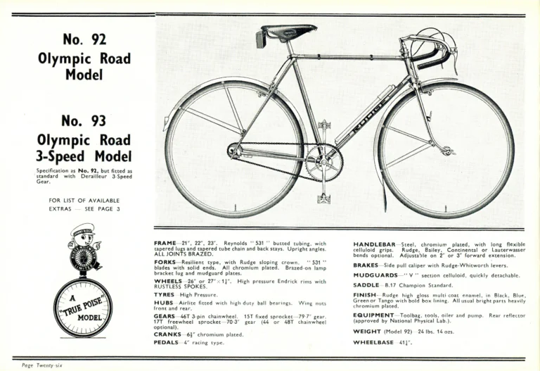 Rudge 1939 Catalog — For Seventy Years Supreme: The True-Poise Range, Export Edition — page 28 of 44