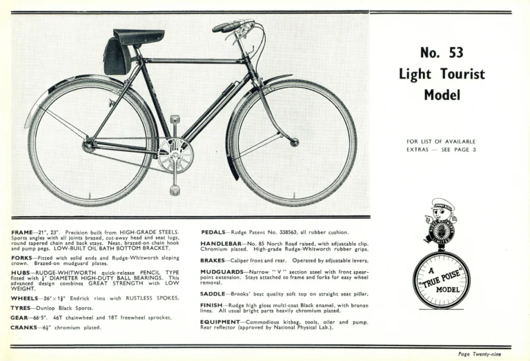 Rudge 1939 Catalog — For Seventy Years Supreme: The True-Poise Range, Export Edition — page 31 of 44