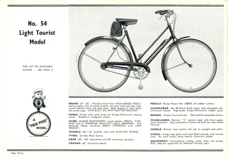 Rudge 1939 Catalog — For Seventy Years Supreme: The True-Poise Range, Export Edition — page 32 of 44