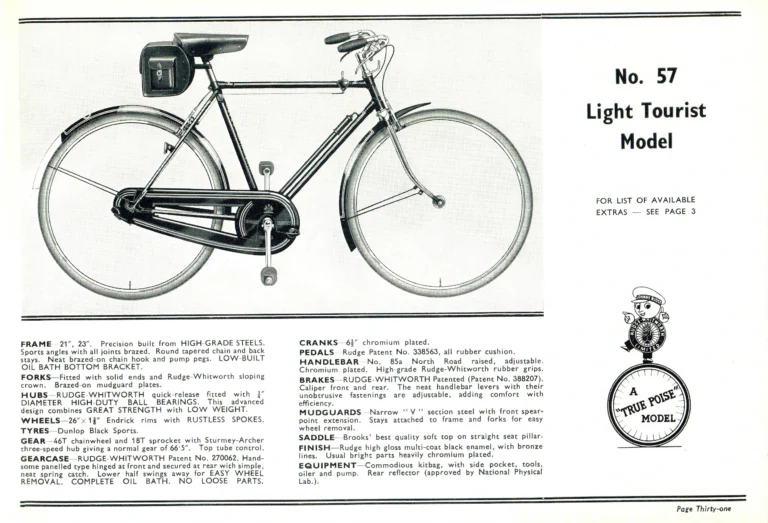 Rudge 1939 Catalog — For Seventy Years Supreme: The True-Poise Range, Export Edition — page 33 of 44