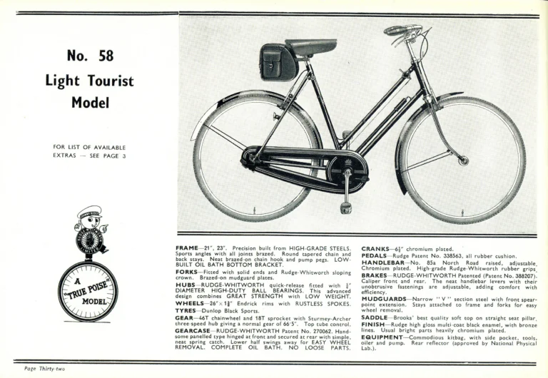 Rudge 1939 Catalog — For Seventy Years Supreme: The True-Poise Range, Export Edition — page 34 of 44