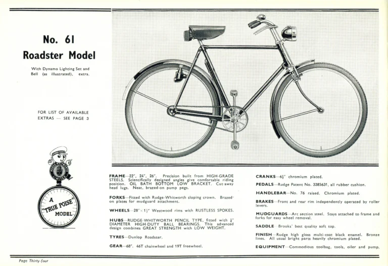 Rudge 1939 Catalog — For Seventy Years Supreme: The True-Poise Range, Export Edition — page 36 of 44