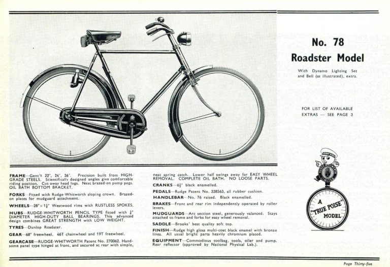 Rudge 1939 Catalog — For Seventy Years Supreme: The True-Poise Range, Export Edition — page 37 of 44