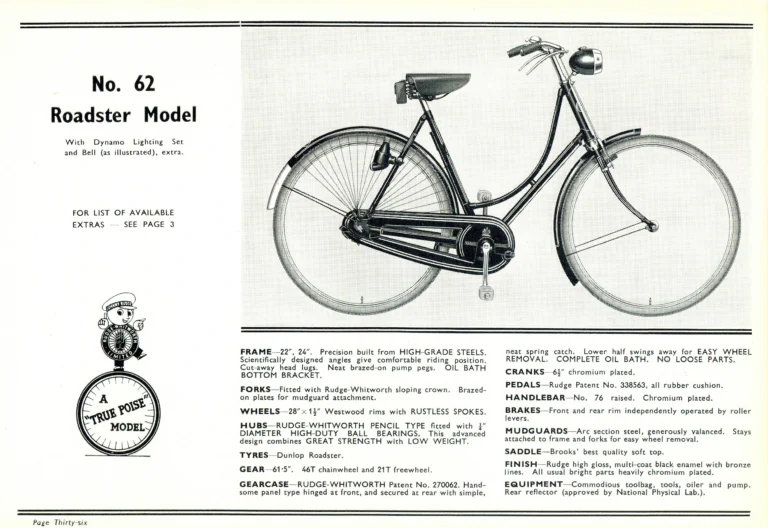 Rudge 1939 Catalog — For Seventy Years Supreme: The True-Poise Range, Export Edition — page 38 of 44