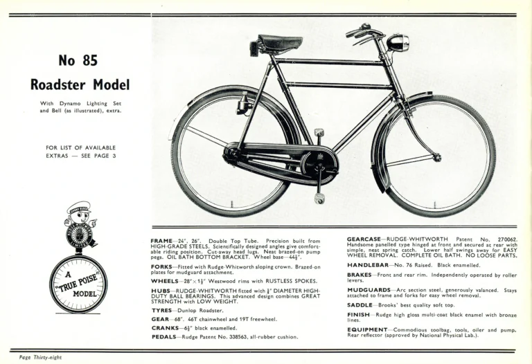 Rudge 1939 Catalog — For Seventy Years Supreme: The True-Poise Range, Export Edition — page 40 of 44