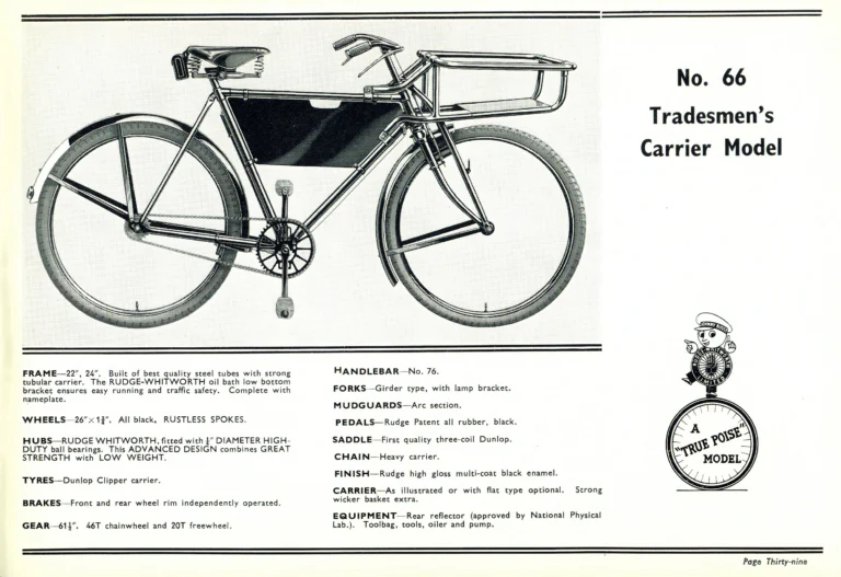 Rudge 1939 Catalog — For Seventy Years Supreme: The True-Poise Range, Export Edition — page 41 of 44