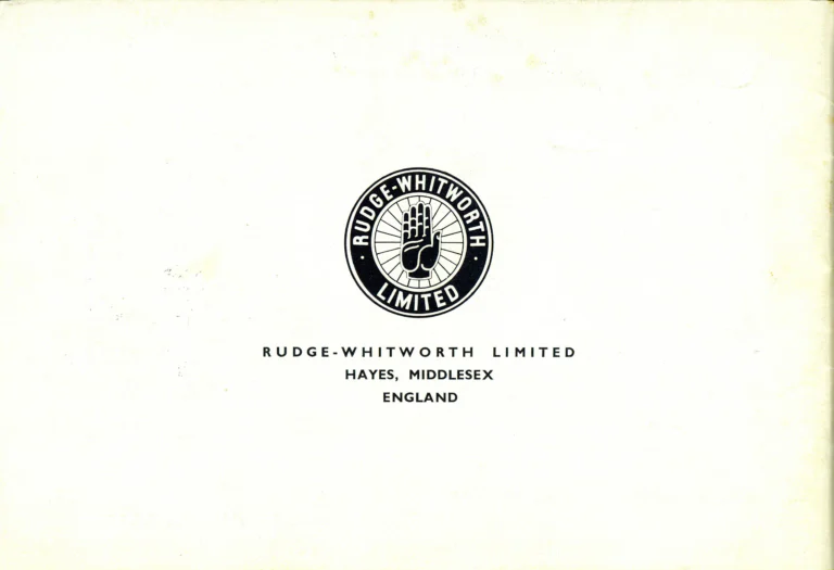 Rudge 1939 Catalog — For Seventy Years Supreme: The True-Poise Range, Export Edition — page 44 of 44