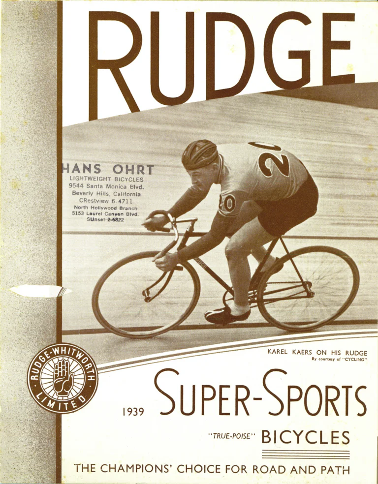 Rudge 1939 Super-Sports Catalog — Aero Special Club, Olympic Road, Aerotour and Aeropath — page 1 of 7