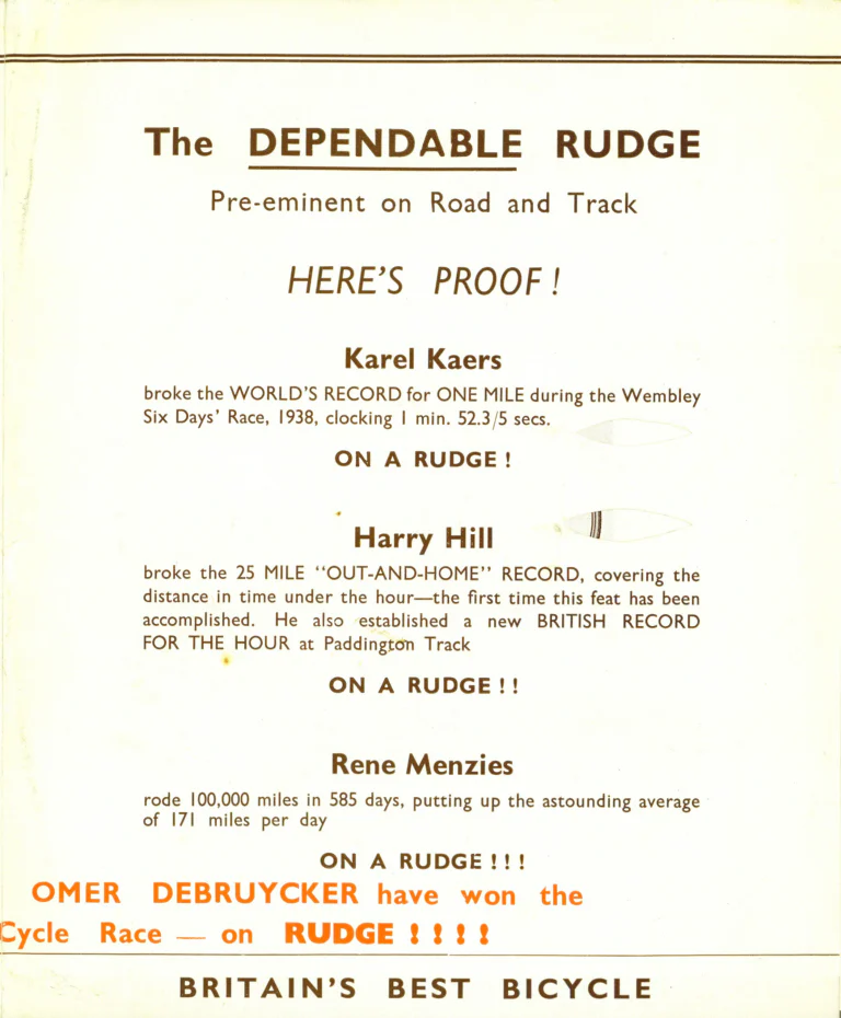 Rudge 1939 Super-Sports Catalog — Aero Special Club, Olympic Road, Aerotour and Aeropath — page 3 of 7