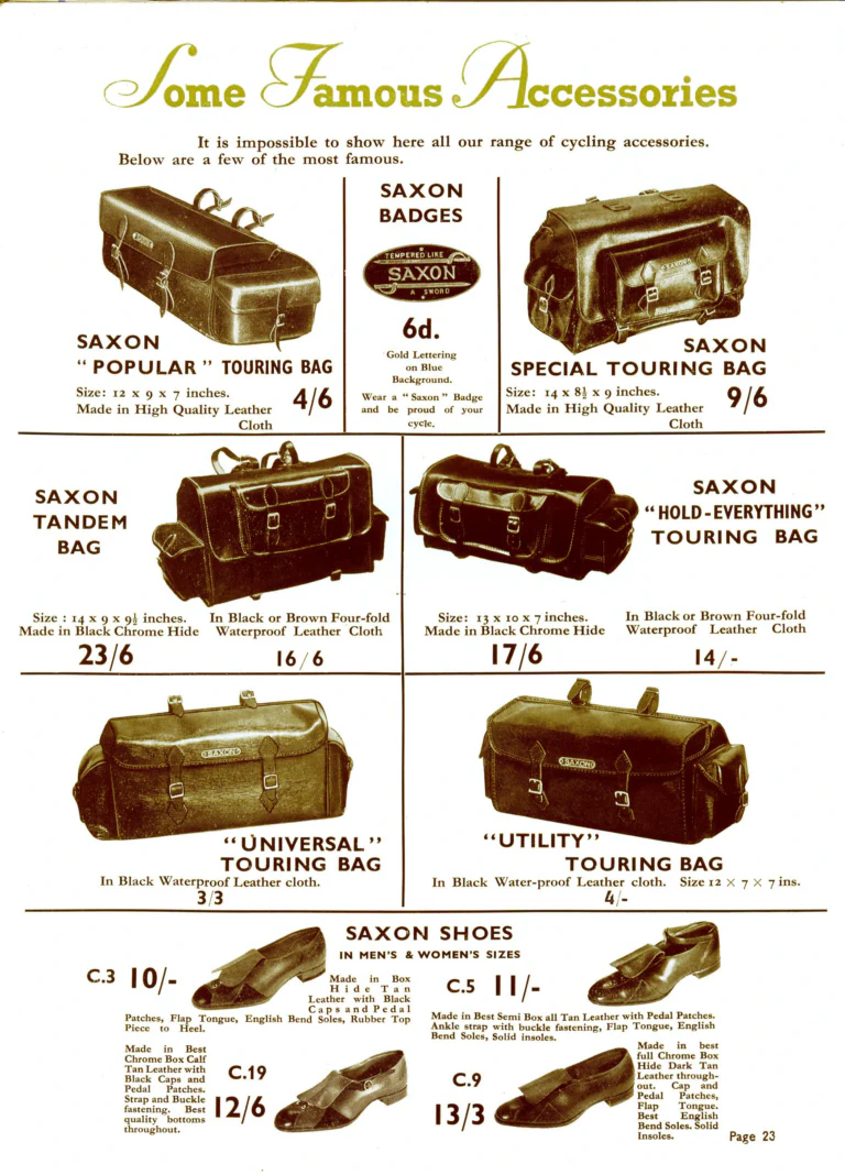 Saxon 1939 Catalog — Lightweight Cycles, Built to an Ideal: Path, Road and Touring Models, Tandems and the Triplet — page 25 of 28