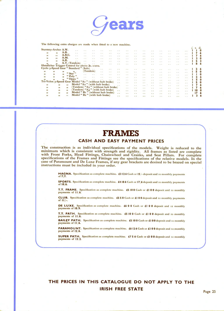 Saxon 1939 Catalog — Lightweight Cycles, Built to an Ideal: Path, Road and Touring Models, Tandems and the Triplet — page 27 of 28