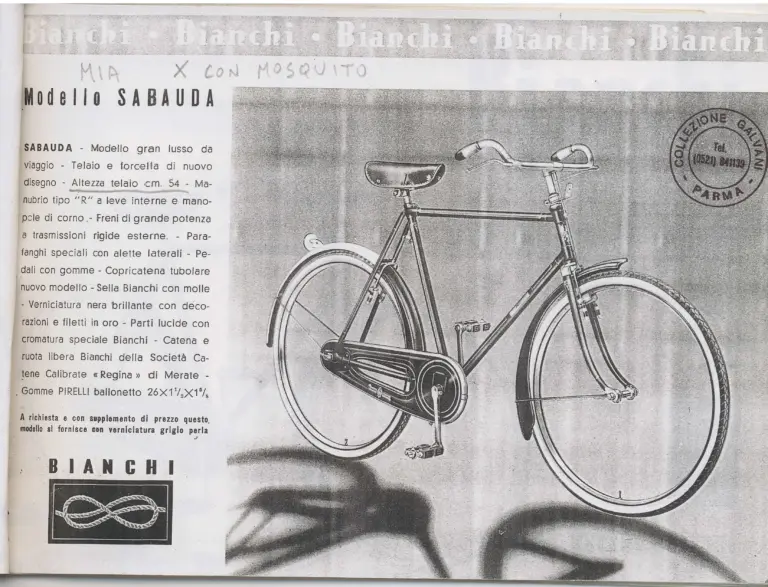 Bianchi 1940 Catalog — La bicicletta tuttacciaio: Touring Bicycles, the Folgore, Children's Bicycles and Tandems — page 4 of 15