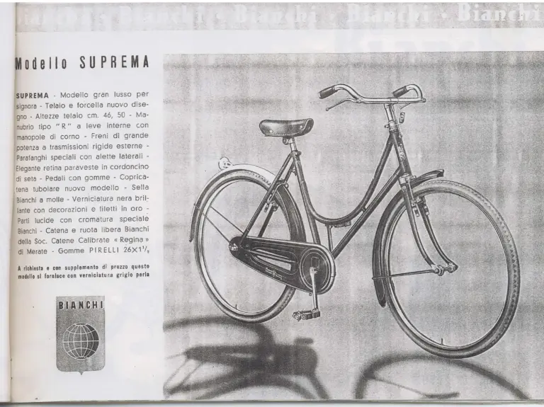 Bianchi 1940 Catalog — La bicicletta tuttacciaio: Touring Bicycles, the Folgore, Children's Bicycles and Tandems — page 6 of 15