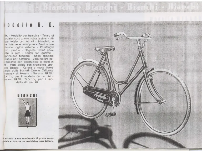 Bianchi 1940 Catalog — La bicicletta tuttacciaio: Touring Bicycles, the Folgore, Children's Bicycles and Tandems — page 12 of 15