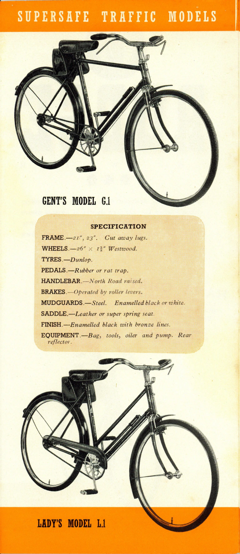 Rudge 1940 Catalog — Supersafe Traffic, Light Roadster, Sports, Light Tourist, Roadster and Carrier Models — page 2 of 16