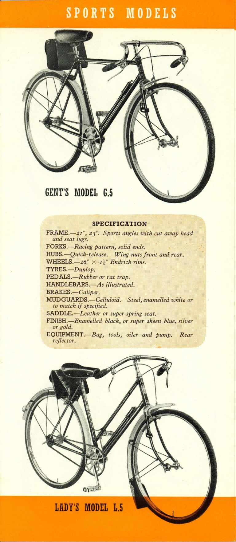 Rudge 1940 Catalog — Supersafe Traffic, Light Roadster, Sports, Light Tourist, Roadster and Carrier Models — page 6 of 16