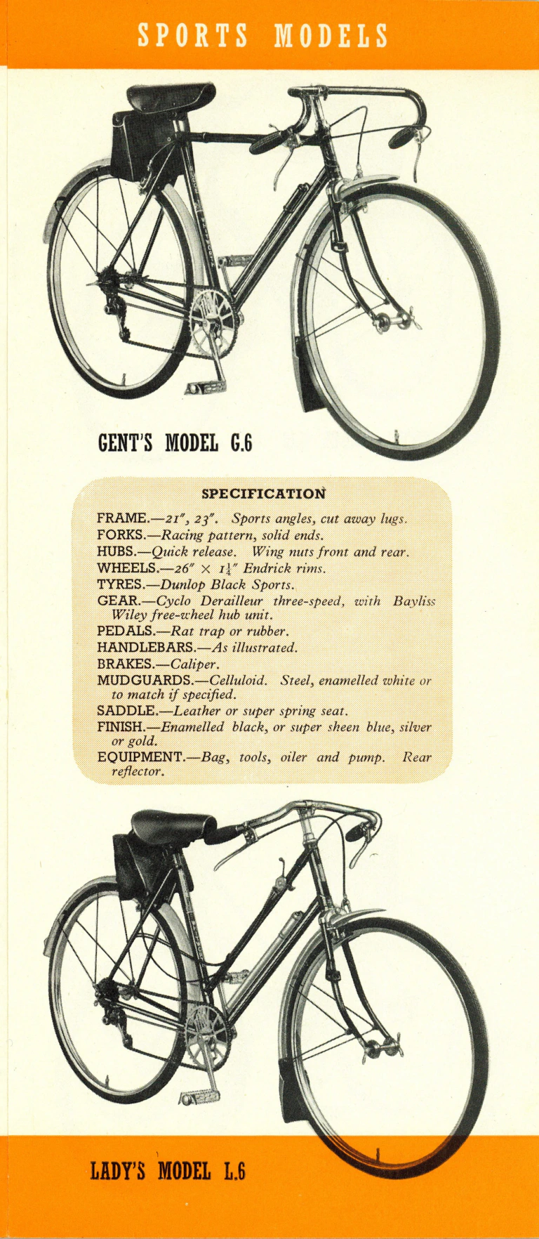 Rudge 1940 Catalog — Supersafe Traffic, Light Roadster, Sports, Light Tourist, Roadster and Carrier Models — page 7 of 16