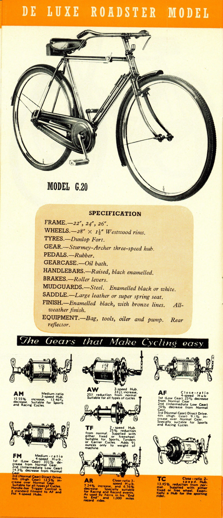 Rudge 1940 Catalog — Supersafe Traffic, Light Roadster, Sports, Light Tourist, Roadster and Carrier Models — page 12 of 16