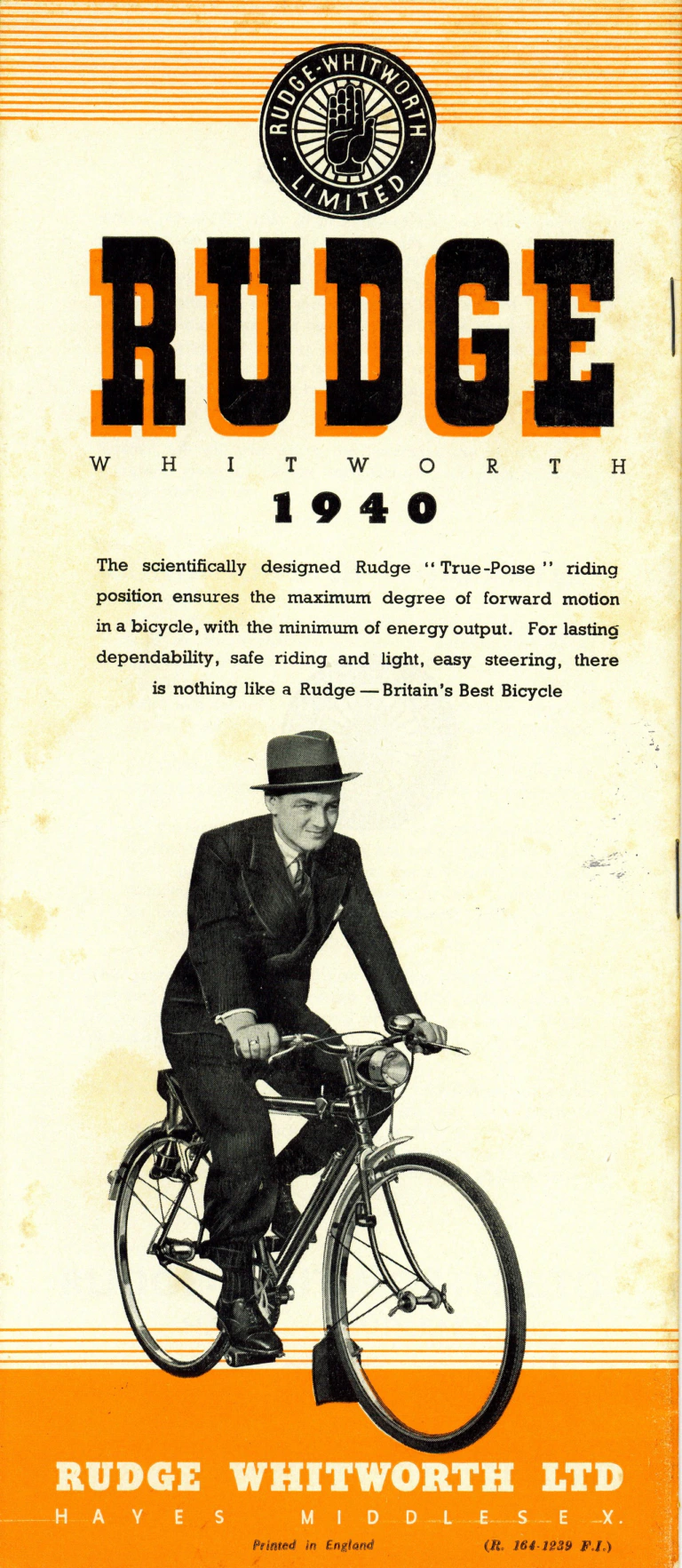Rudge 1940 Catalog — Supersafe Traffic, Light Roadster, Sports, Light Tourist, Roadster and Carrier Models — page 16 of 16