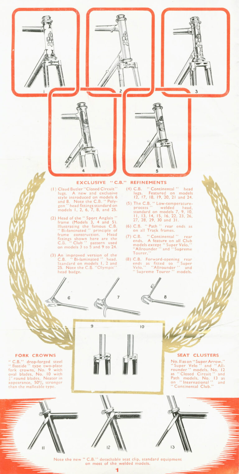 Claud Butler 1949 Catalog — Lightweight Bicycles and Tandems, from the Avant Coureur to the Polobike — page 2 of 12