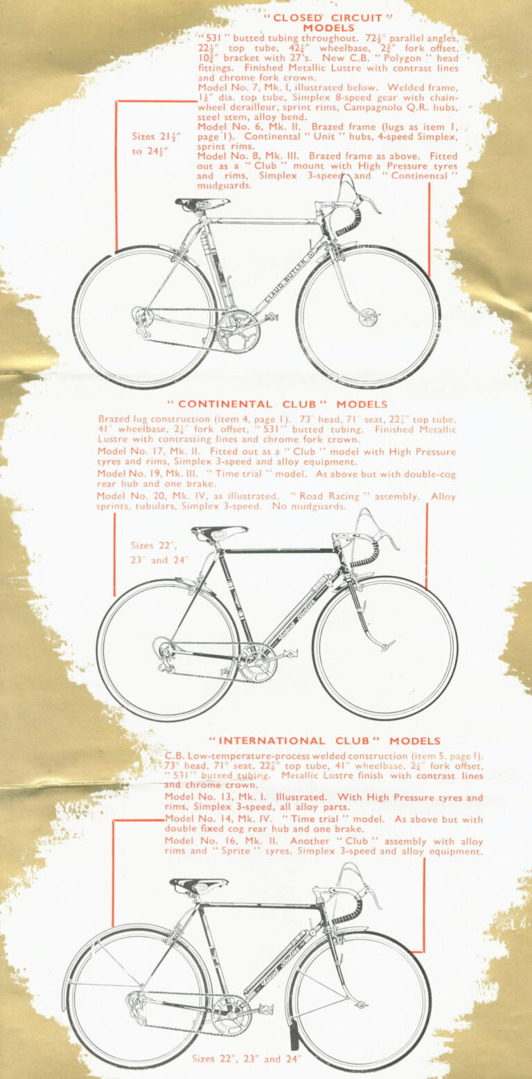 Claud Butler 1949 Catalog — Lightweight Bicycles and Tandems, from the Avant Coureur to the Polobike — page 6 of 12